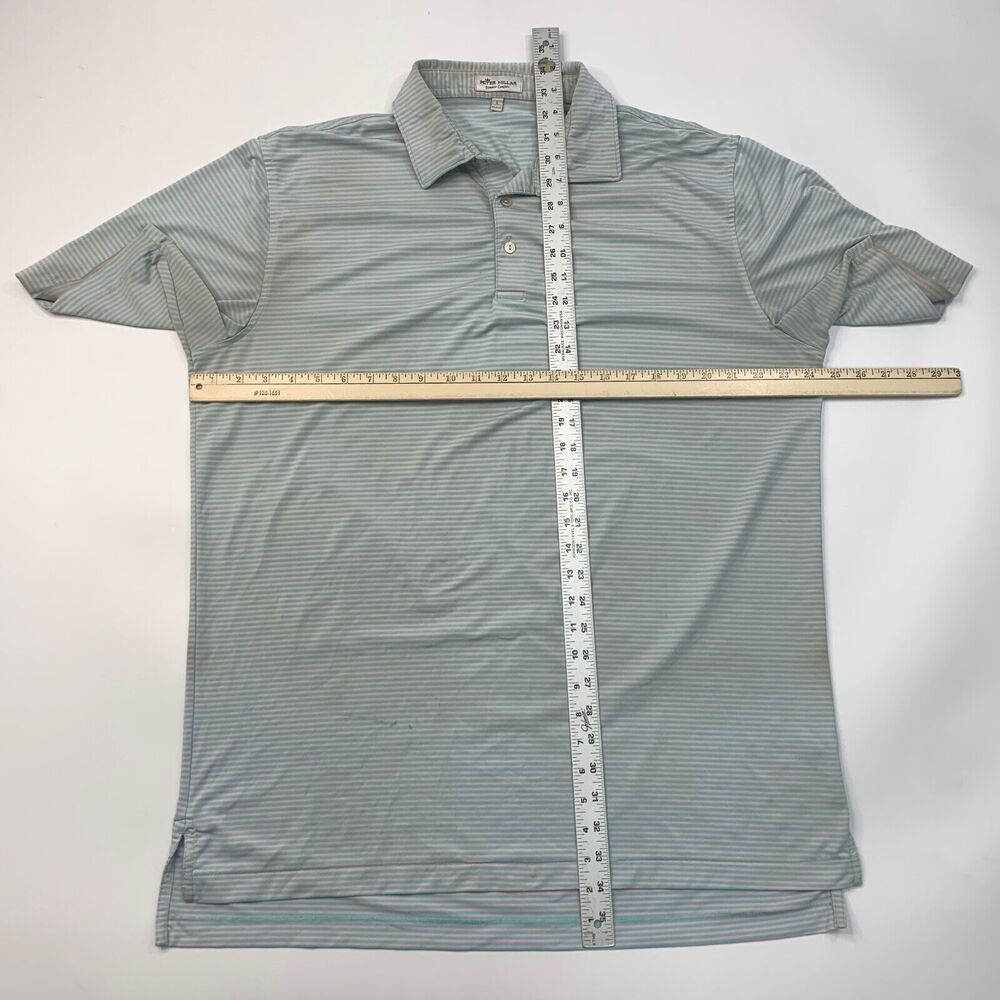 Peter Millar Polo Shirt Mens L Large Blue Pink Performance Summer Comfort *READ - Picture 9 of 16